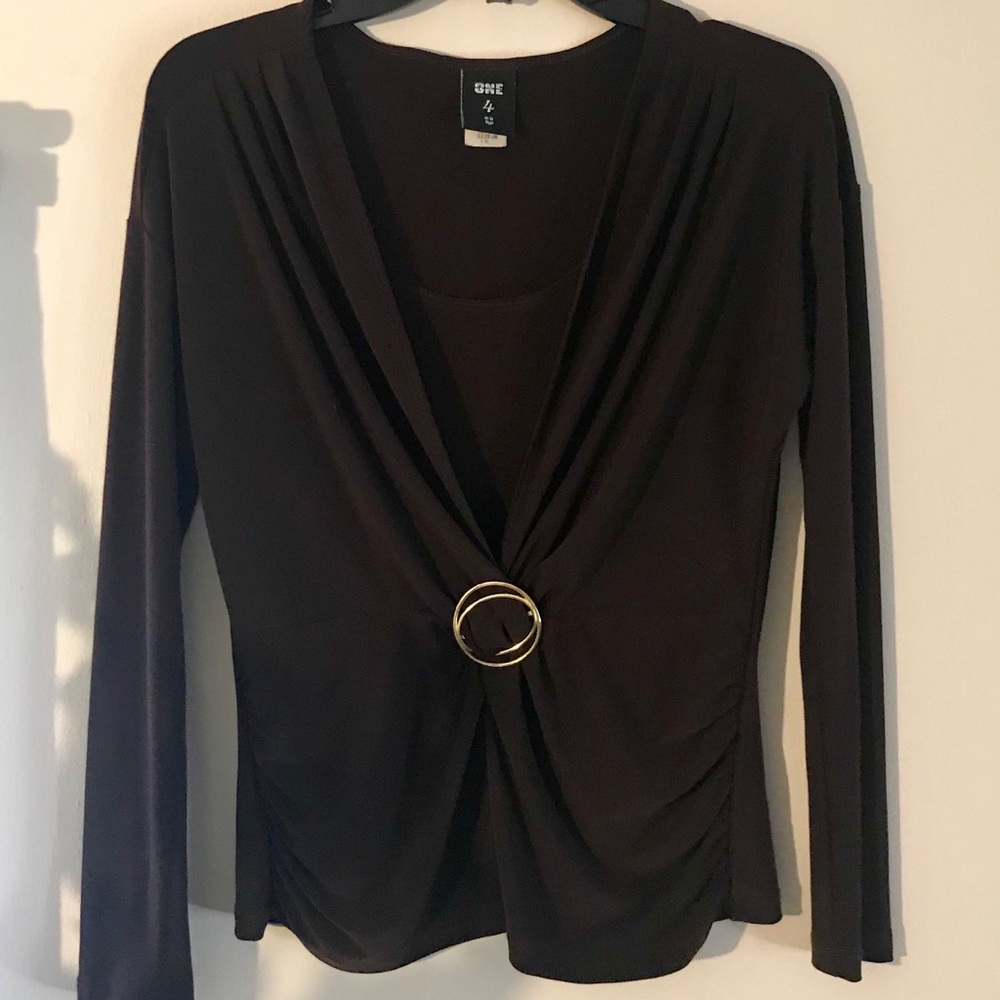 One 4 U Shirt - Brown with Gold Buckle Medium